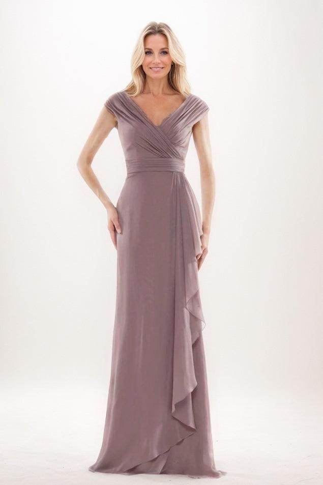 Sheath-Column Maxi Chiffon Mother Of The Bride Dress CM0312 - COCOMELODY